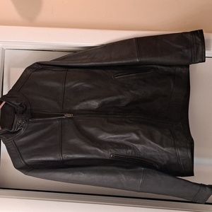 Rodd&Gunn  Cromwell Mens Deep Brown  Chocolate Brown Soft Leather Jacket EUC szL